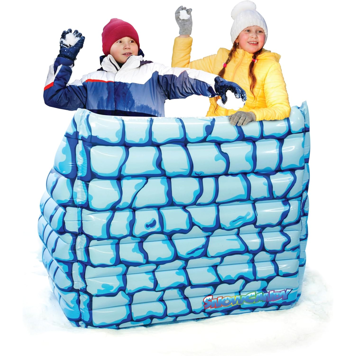 Snow Toys - inflatable fort with kids throwing snow balls - Kids Activities Blog