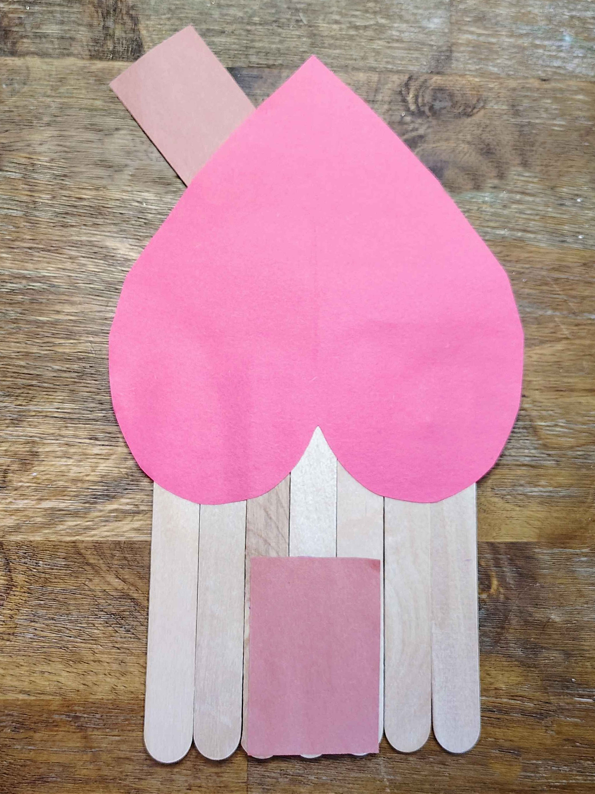 Valentine's Day Craft- Step 5- Brown door glued on - Kids Activities blog