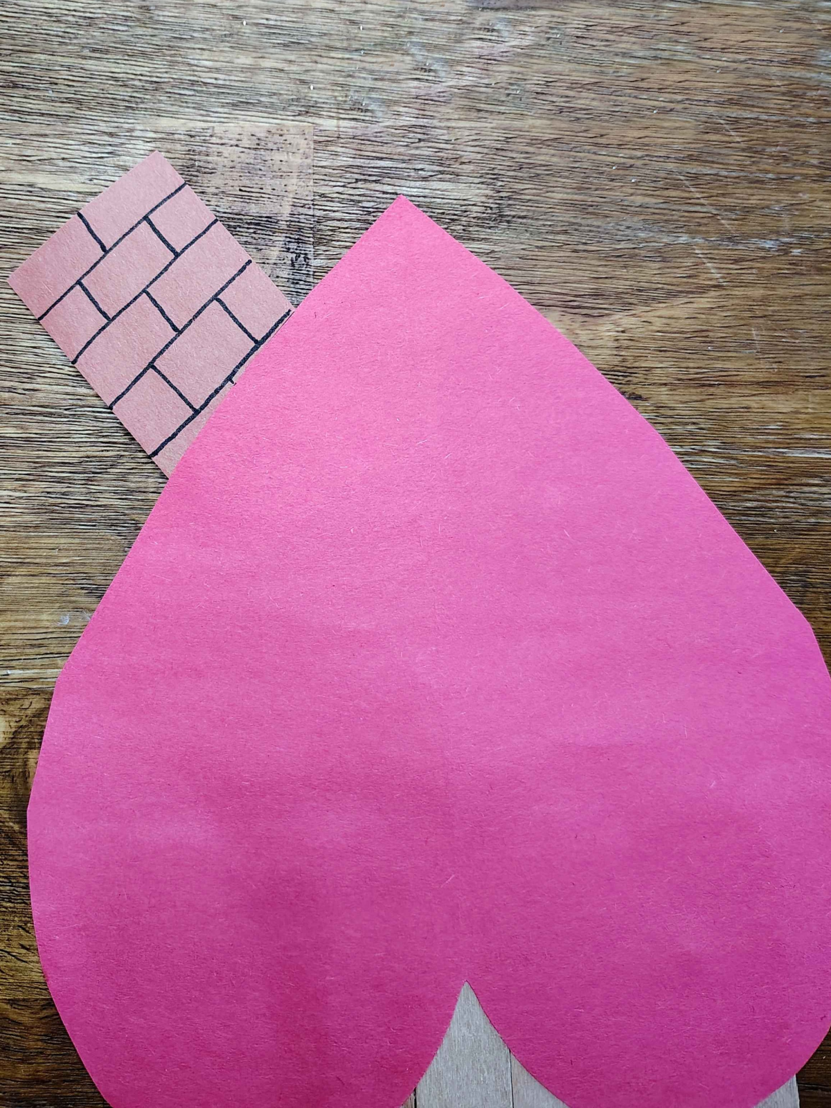 Valentine's Day Craft- Step 7- Lines drawn on chimney- Kids Activities blog