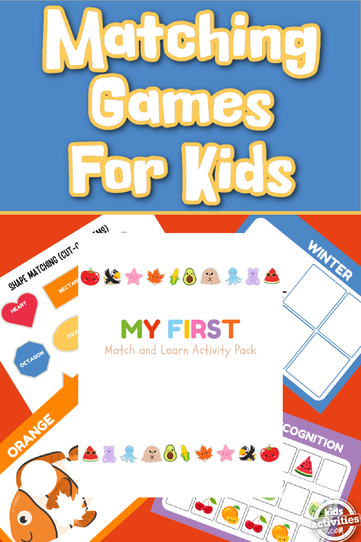 Busy Bag- printables against a blue and red background- kids activities blog