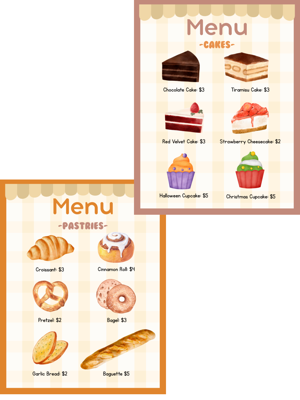 Pretend Bakery- Food menu with pictures, name, and price - Kids Activities Blog