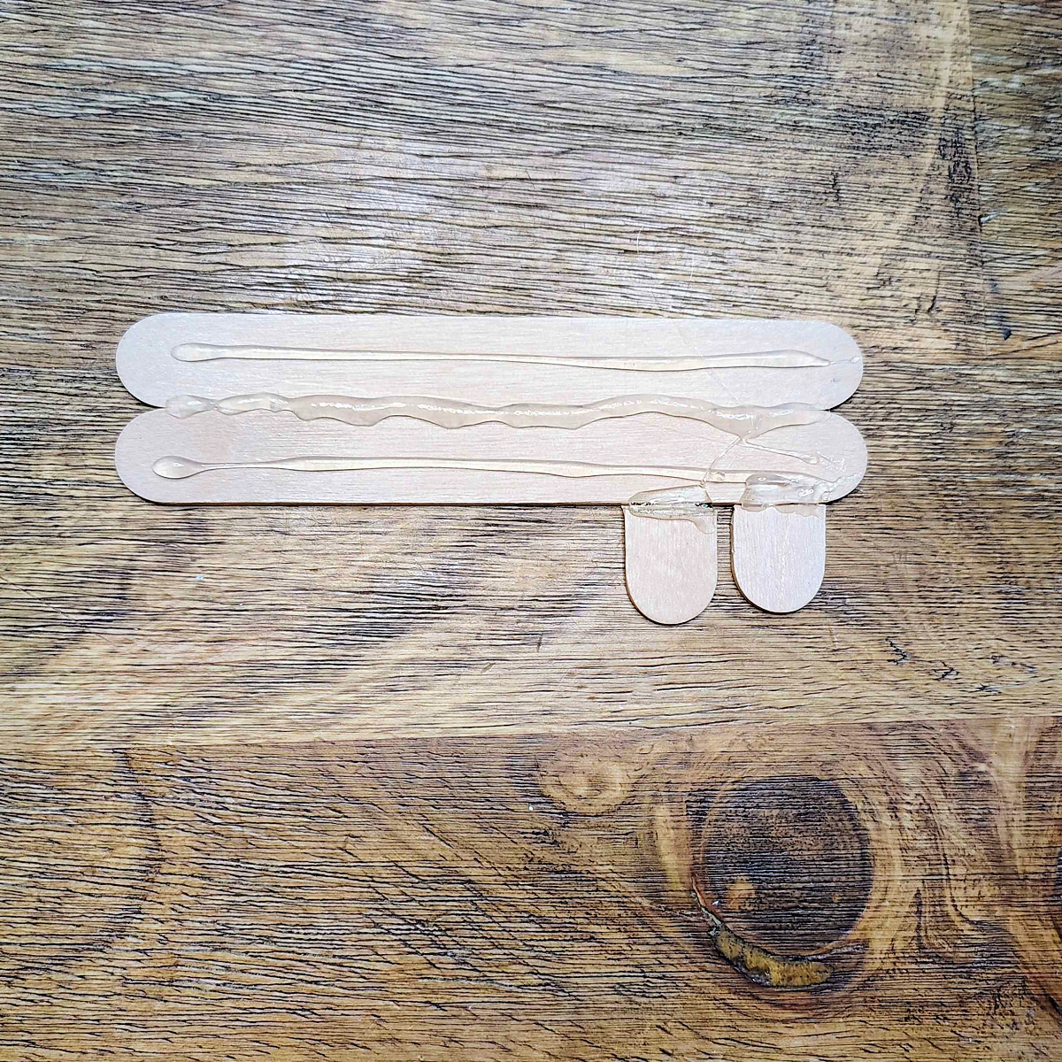 Key To My Heart Craft- Step 2 - Glue cut pieces of popsicle sticks to the other 2- Kids Activities Blog