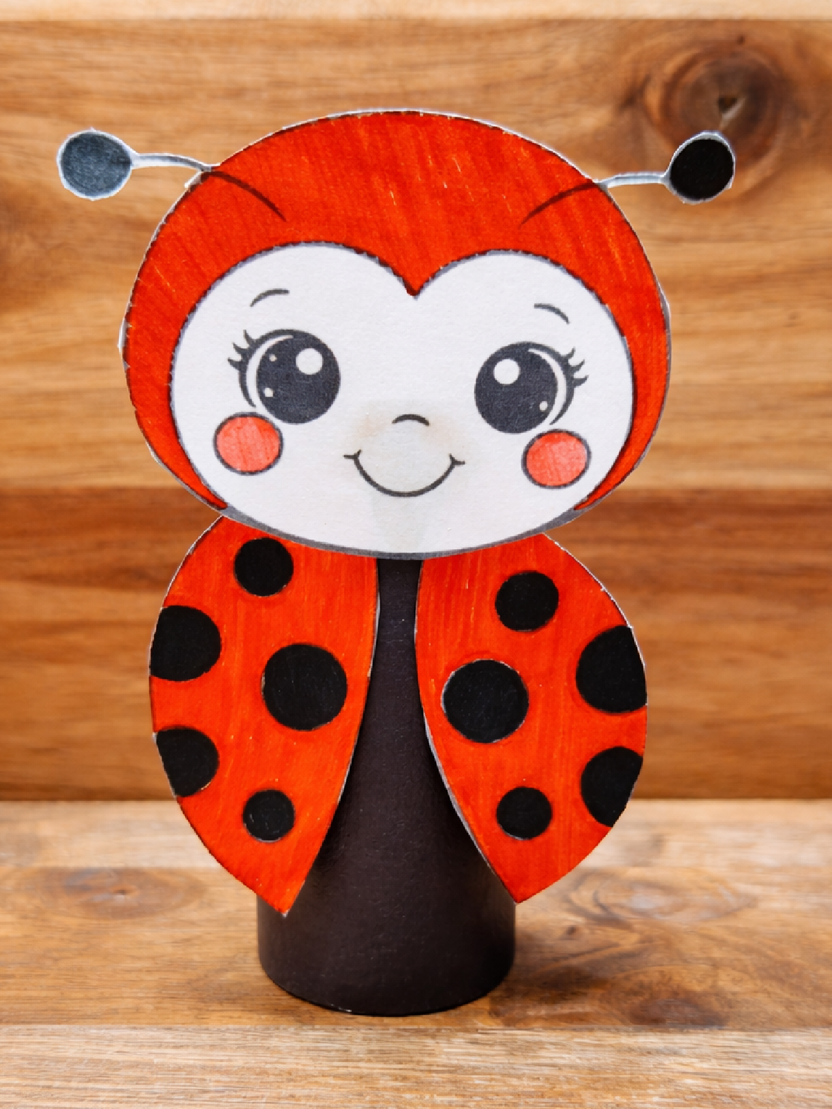 Ladybug Craft- Step 4- Glue on head and wings of lady bug- Kids Activities Blog
