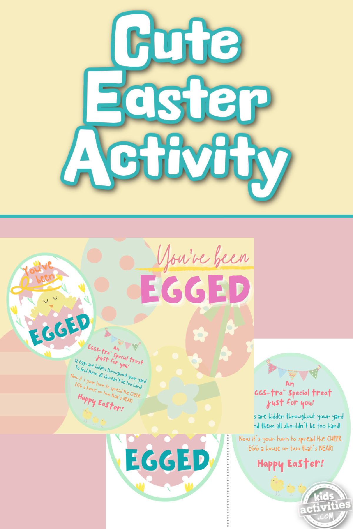 You've Been Egged Easter Printable - 2 easter egg printable with colors and text- Kids Activities Blog