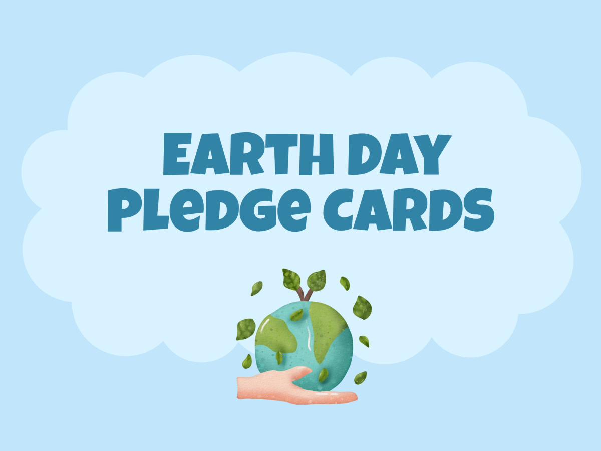 Earth Day Pledge- Blue cover with cloud, earth, hand and text- Kids Activities Blog