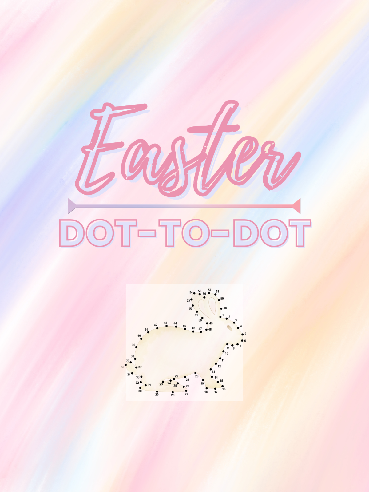 Easter Activity Book- dot to dot, text, image, rainbow background - Kids Activities Blog