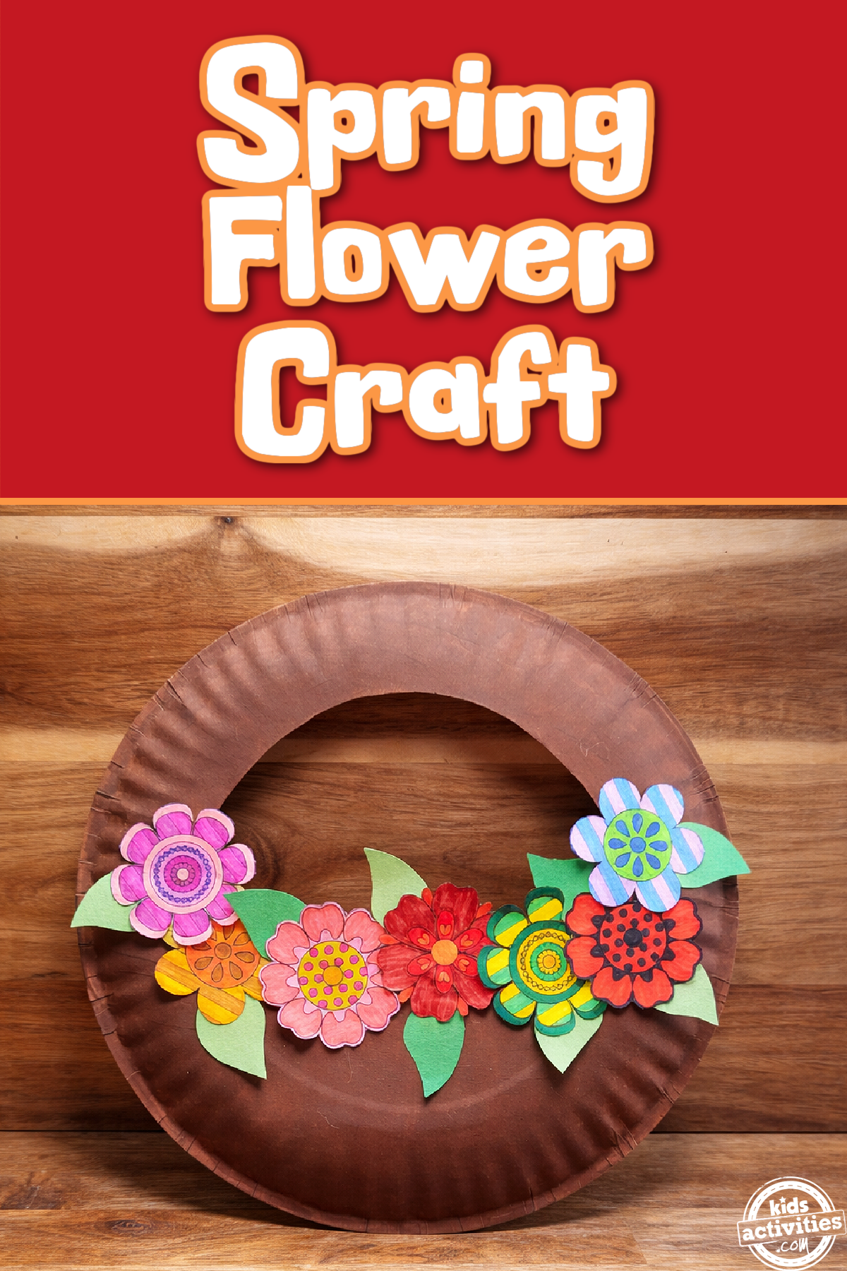 Flower Basket against a wooden background with text- kids activities blog