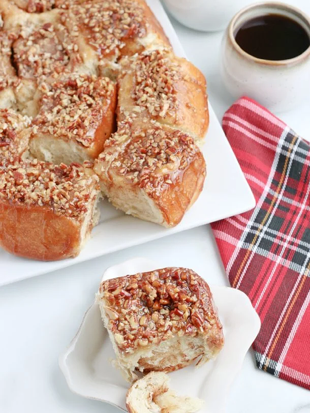 Mother's Day Breakfast Recipes- Sticky buns on white plate - Kids Activities Blog