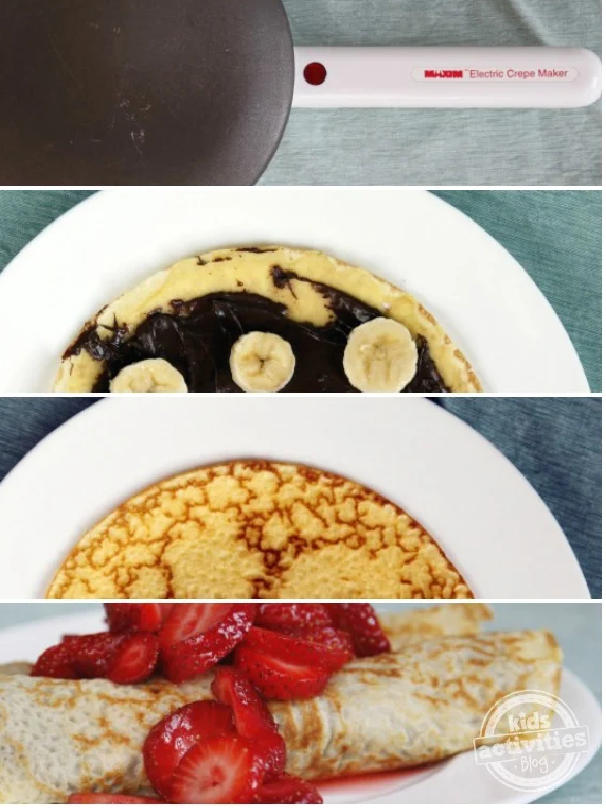 Mother's Day Breakfast Recipes- pan, crepe, strawberries- Kids Activities Blog