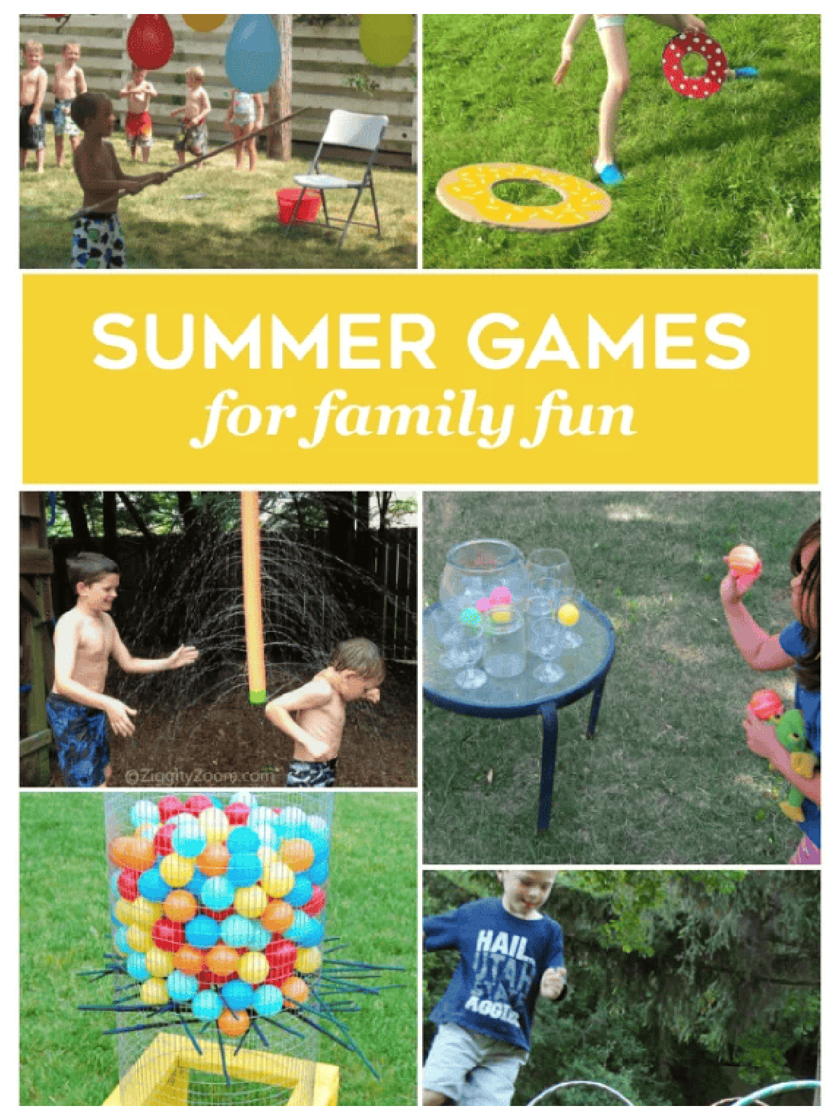 Beat The Heat- yellow text, water and outdoor activities- Kids Activities Blog
