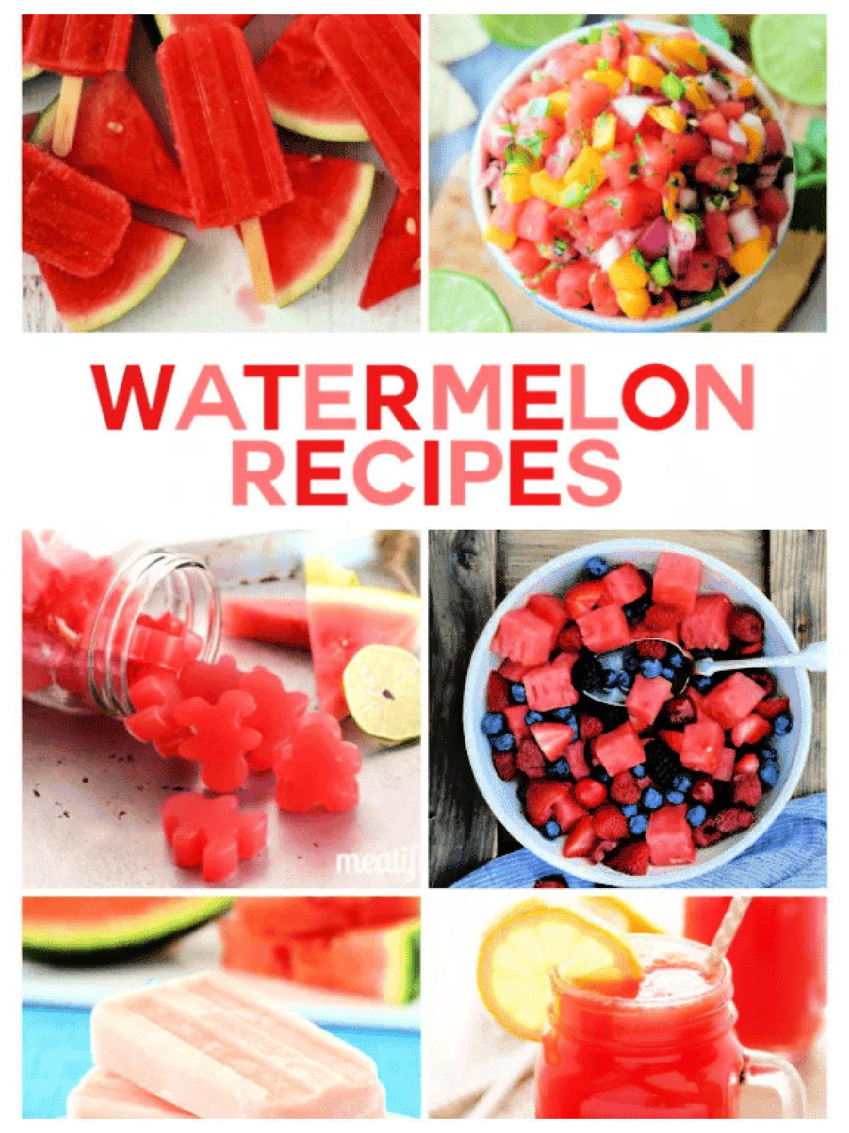 Summer Activities- watermelon recipes with various watermelon dishes like popsicles, drinks, fruit salad - Kids Activities Blog