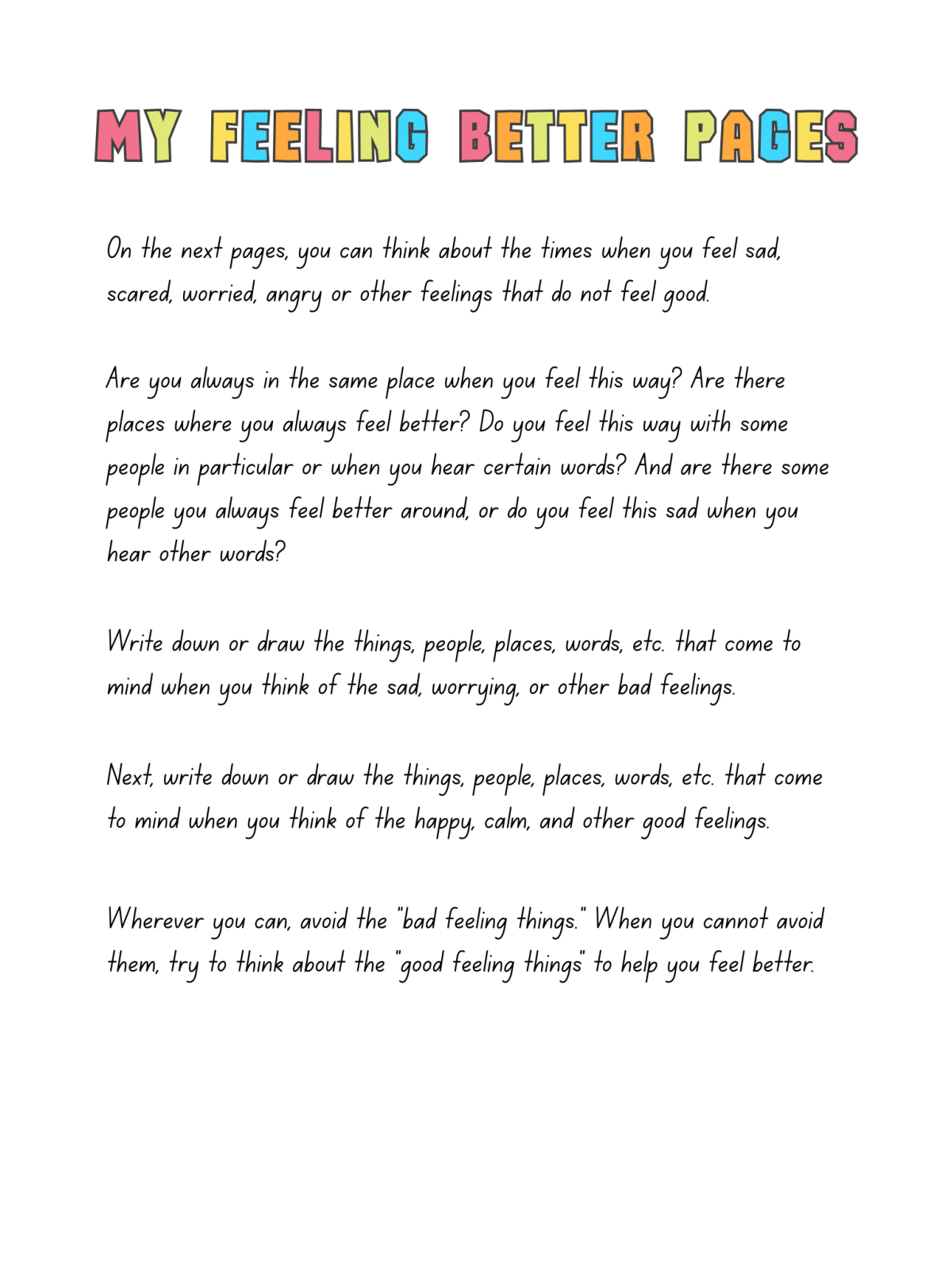 Getting To Know My Feelings- instructions with a lot of text - Kids Activities Blog
