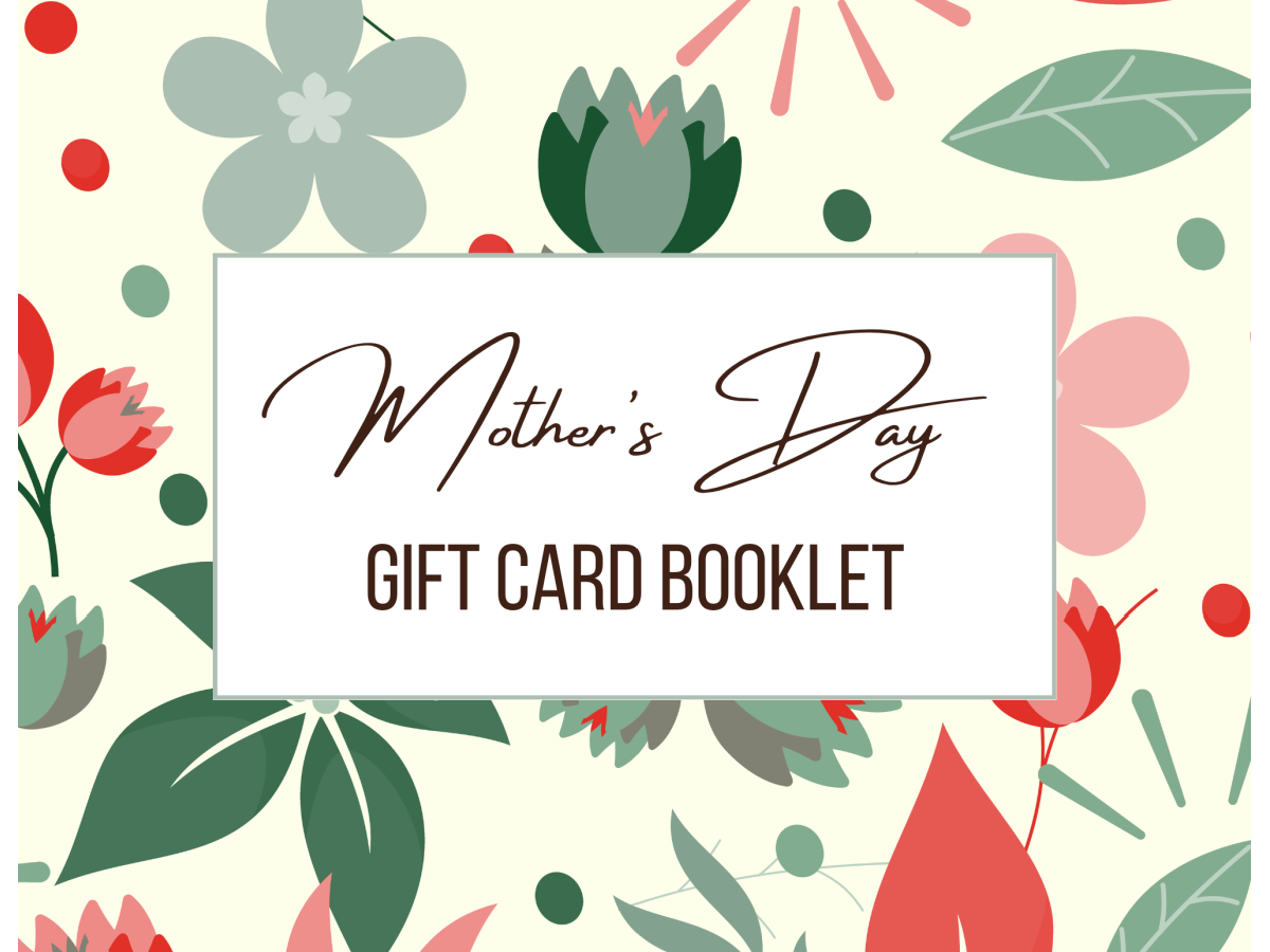 Mother's Day Printable- Cover with green and red and pink flowers and text - Kids Activities Blog