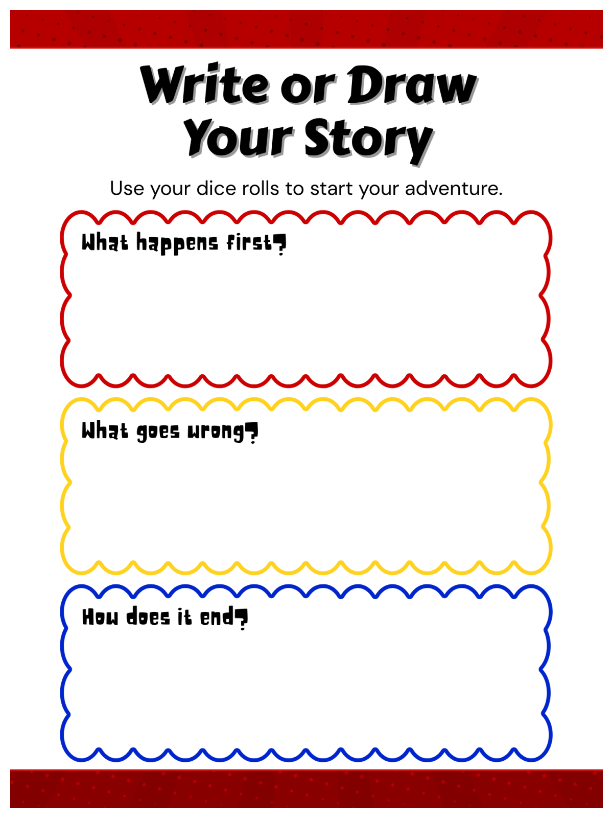 Roll A Story- Write your story with blanks, colors, and text - Kids Activities Blog