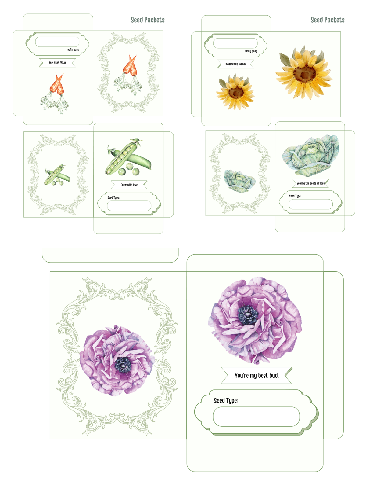 Father's Day Garden In A Bag Craft-Seed packets with plants and text - Kids Activities Blog