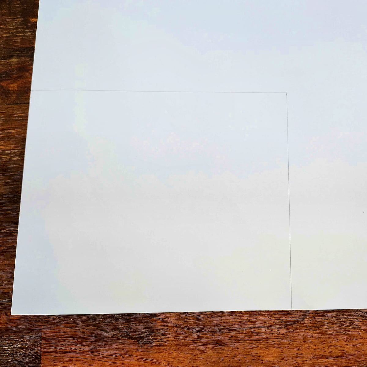 Homemade Father's Day Card- Step 1 - Piece of paper with square drawn on it- Kids Activities Blog