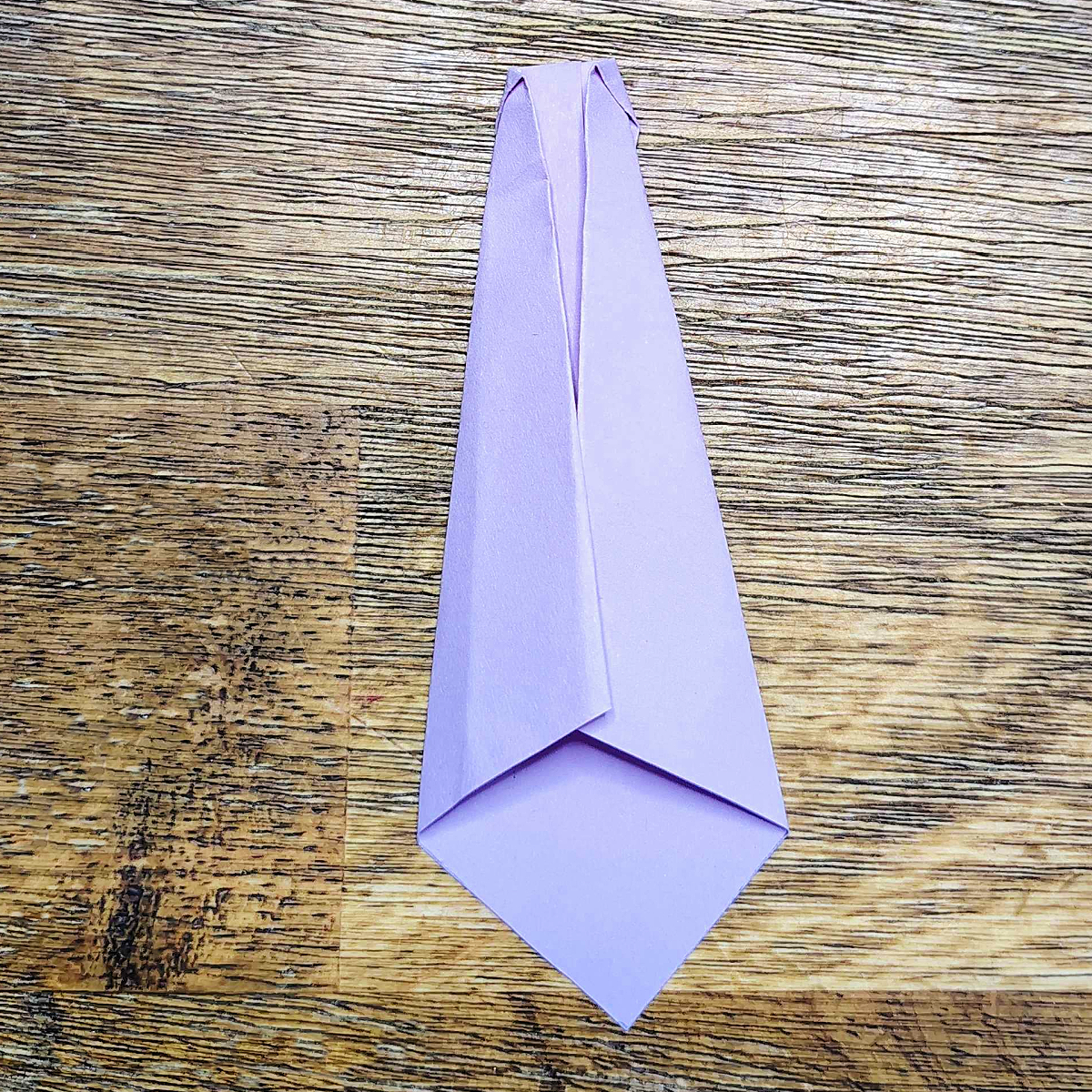 Homemade Father's Day Card- Step 10- purple paper flipped where seems are shown and the sides folded in again - Kids Activities Blog