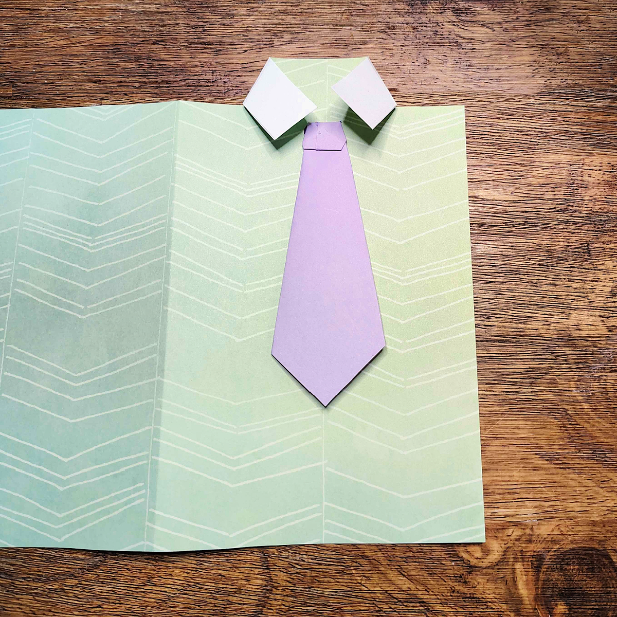 Homemade Father's Day Card- Step 11 - purple tie glued to shirt - Kids Activities Blog