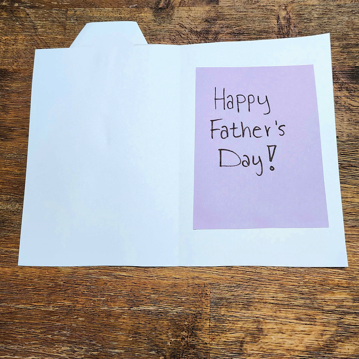 Homemade Father's Day Card- Step 13 - Happy Father's Day written in Card - Kids Activities Blog