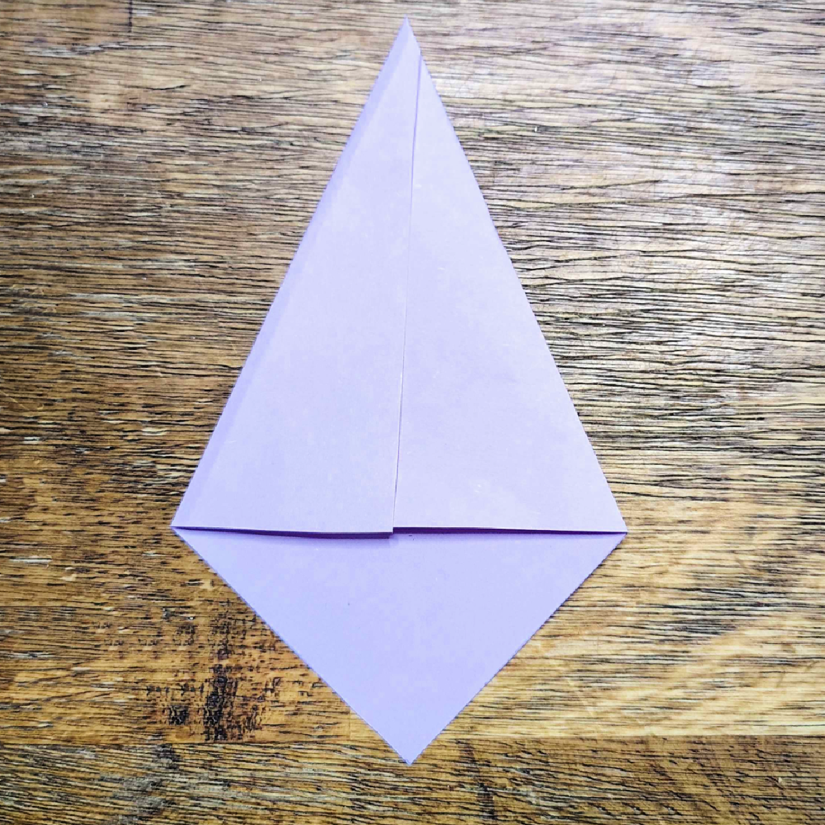 Homemade Father's Day Card- Step 7- Purple square moved to look like diamond and sides are folded in - Kids Activities Blog