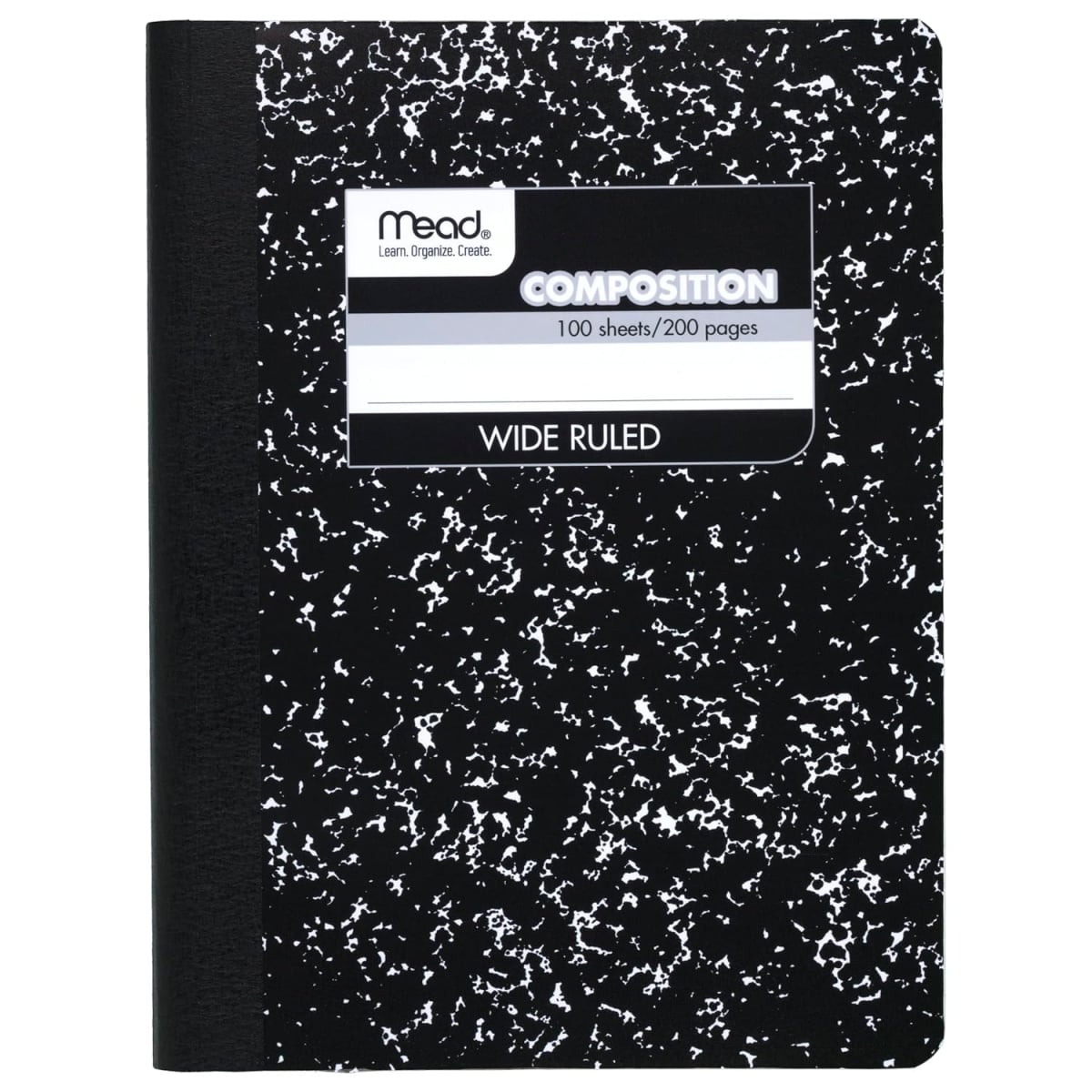 Back To School Supplies- black and white composite notebook-Kids Activities Blog