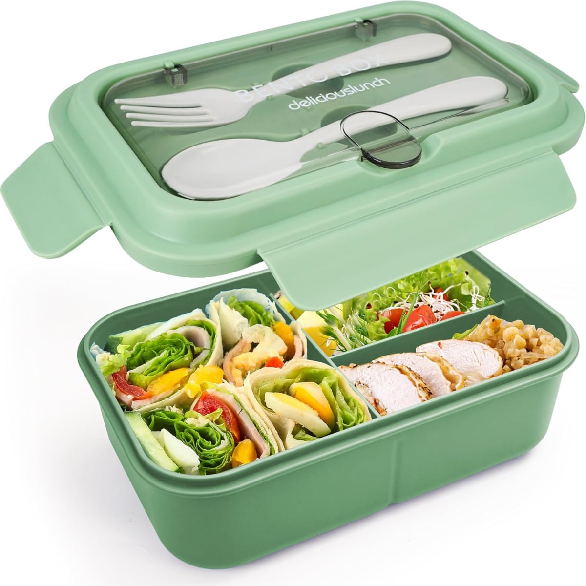 Back To School Supplies- green bento with spoon and fork -Kids Activities Blog