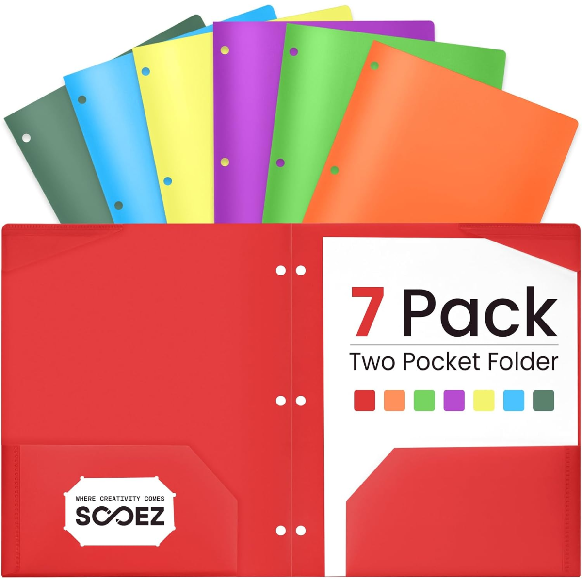 Back To School Supplies- red, green, blue, yellow, purple, orange folders -Kids Activities Blog