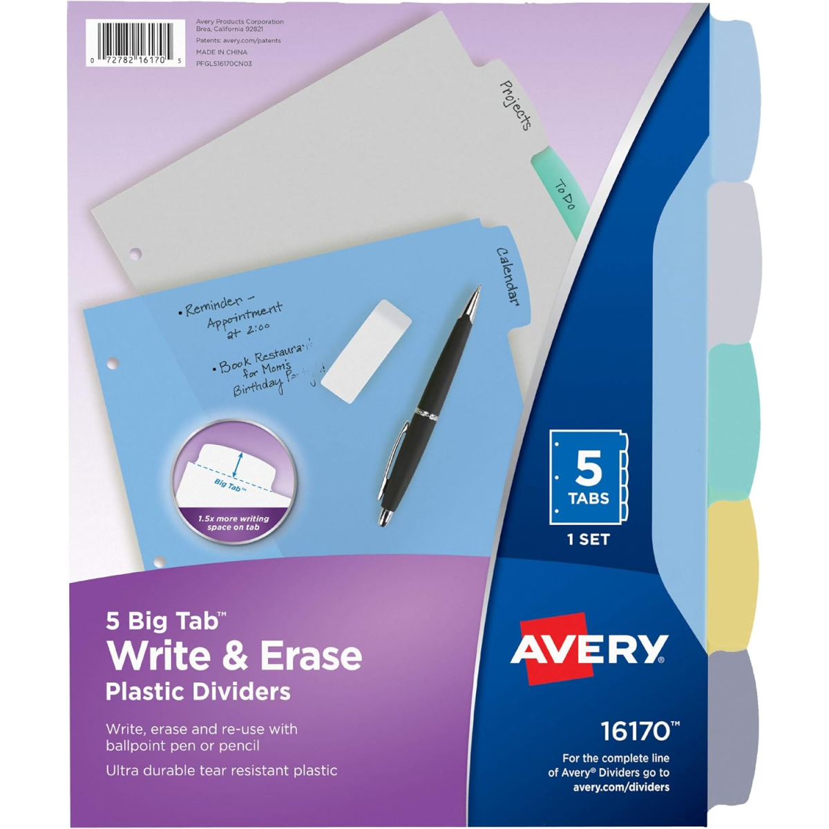 Back To School Supplies- purple gray blue yellow tabs -Kids Activities Blog