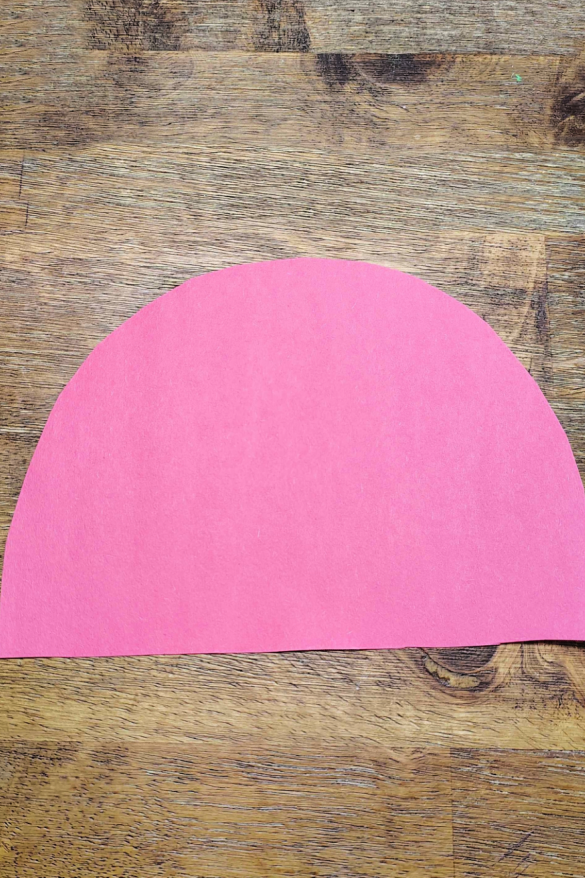 Watermelon Craft- Step 3- Red half circle -Kids Activities Blog