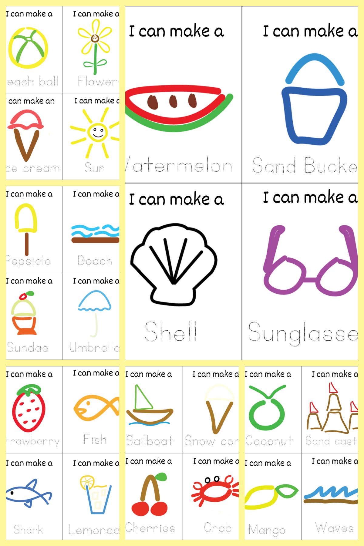 Playdough Mats- 6 mats with words and pictures - Kids Activities Blog