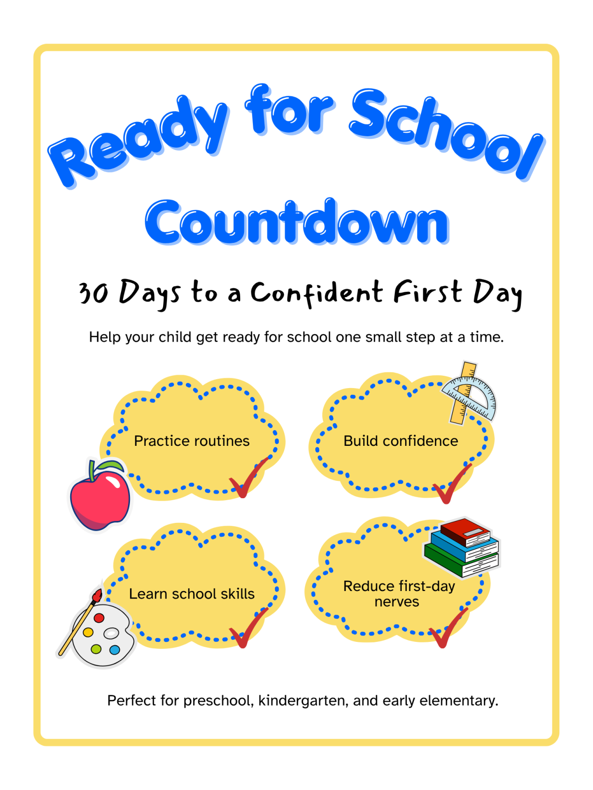 School Countdown- Cover with blue and yellow and text- Kids Activities Blog