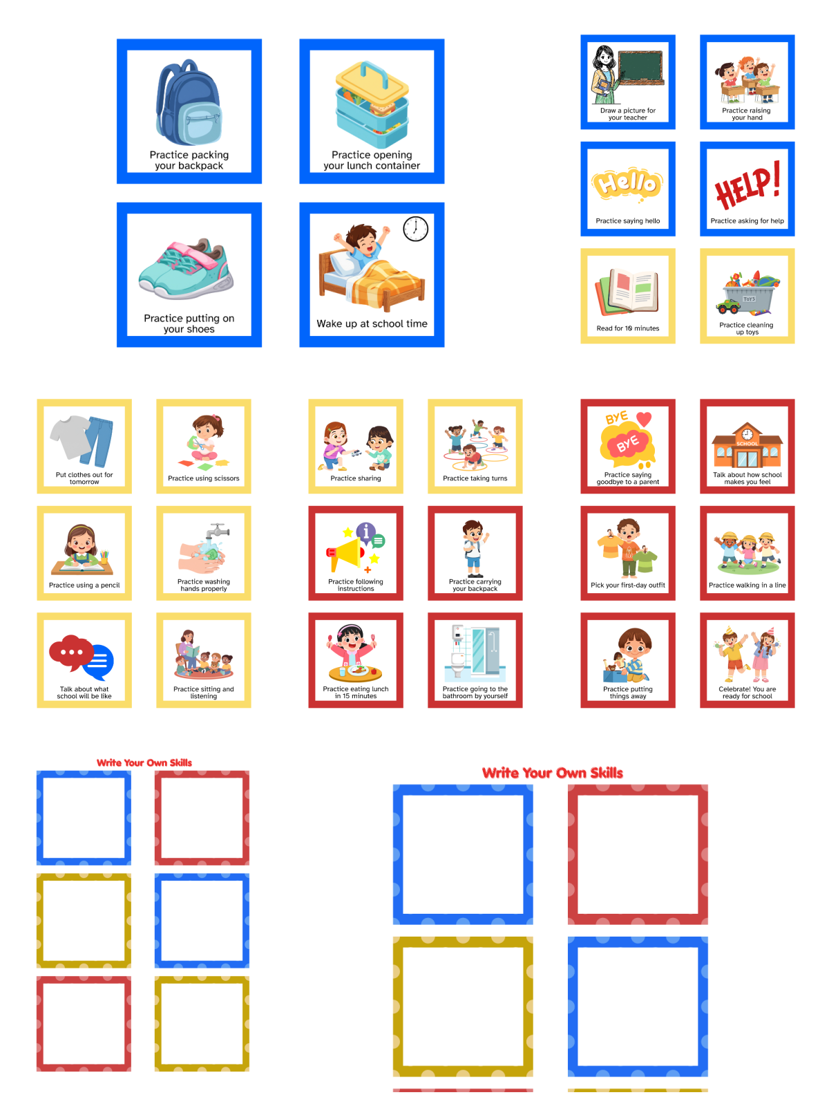 School Countdown- boxes with pictures and blank boxes - Kids Activities Blog