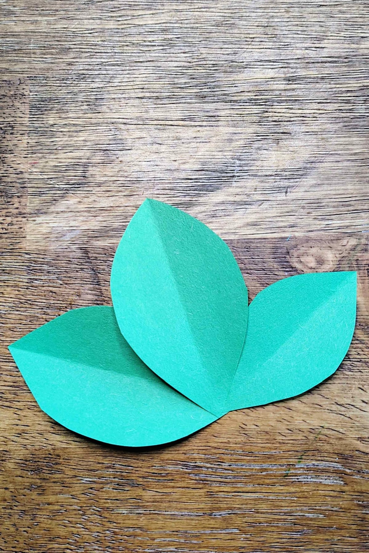 Strawberry Craft- Step 6 - Glue 3 leaves together- Kids Activities Blog
