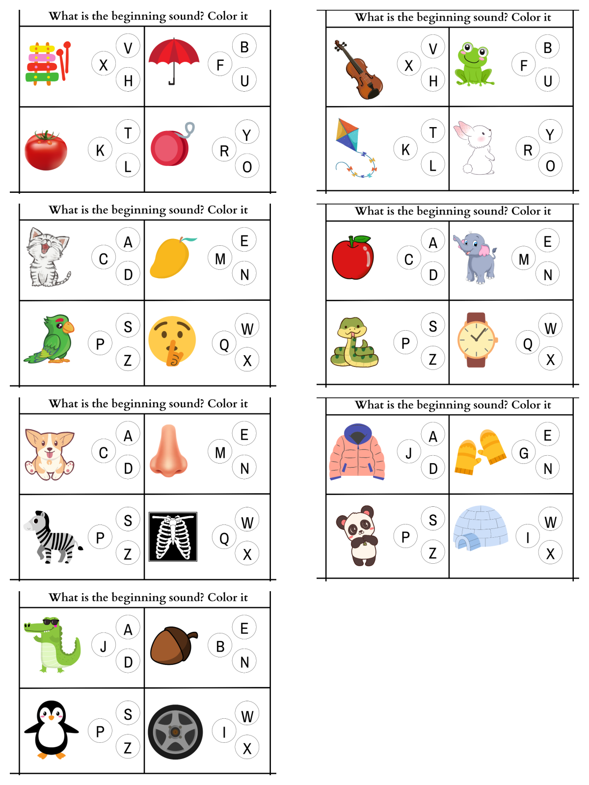 Alphabet Printables - Pictures with letters and lines- Kids Activities blog