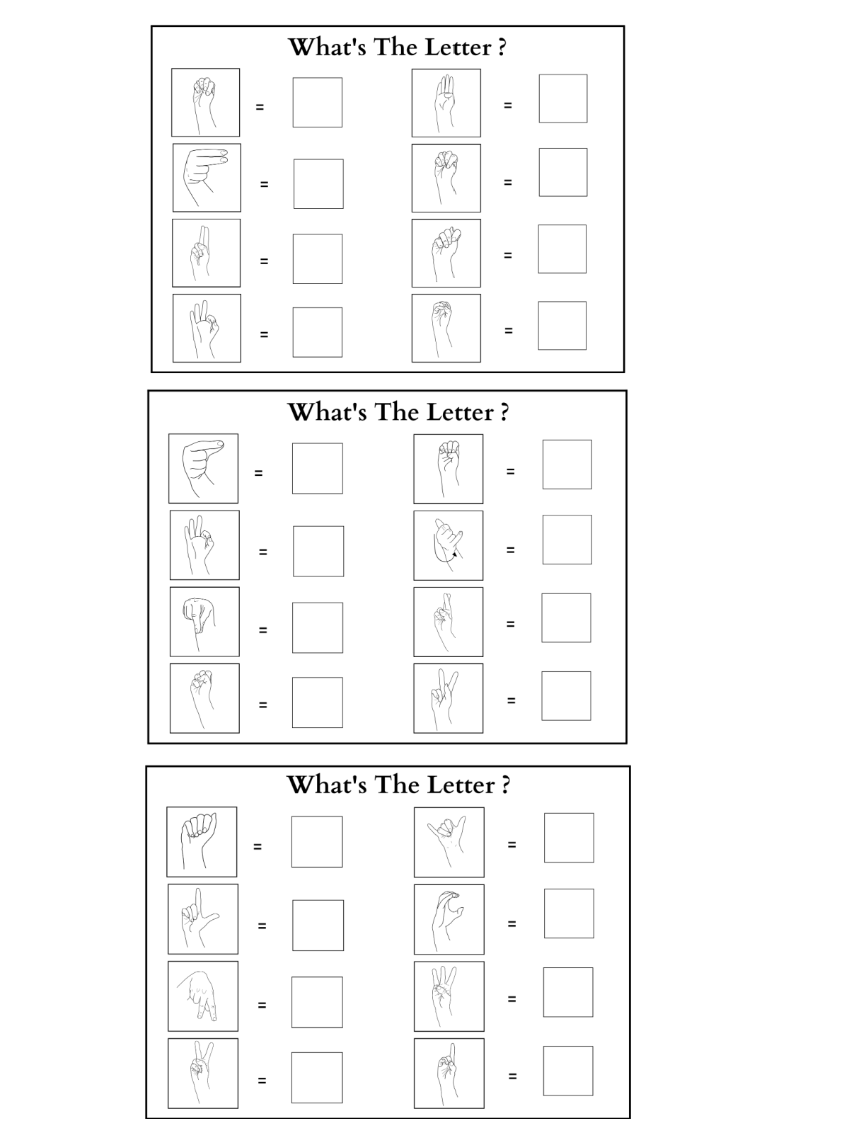 Alphabet Printables - pictures of sign language alphabet- Kids Activities blog