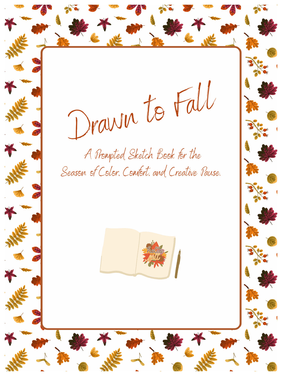 Fun Activities- sketch book with fall leaves and text - Kids Activities Blog