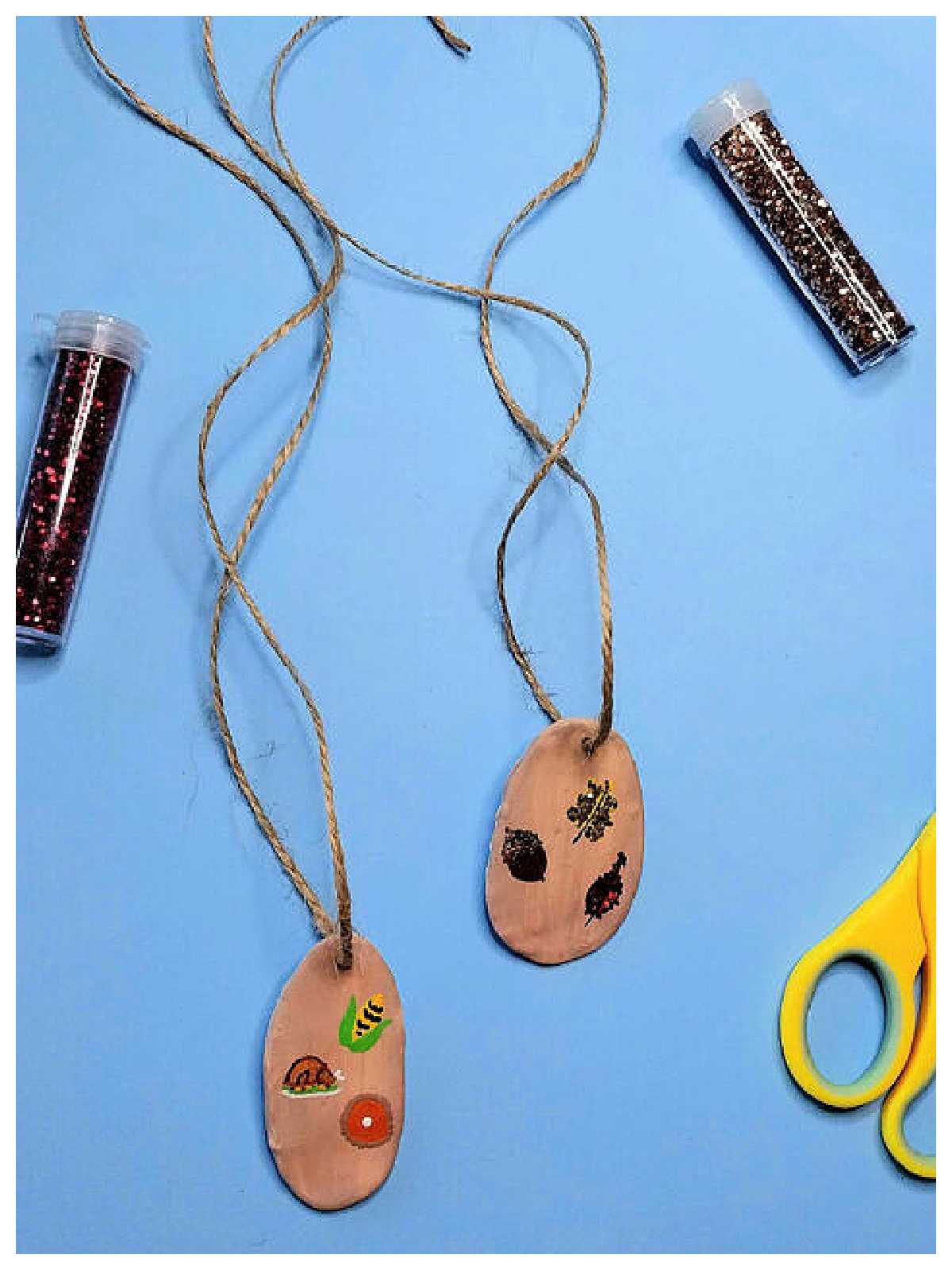 Fun Activities- turkey and leaf clay and twine necklace - Kids Activities Blog