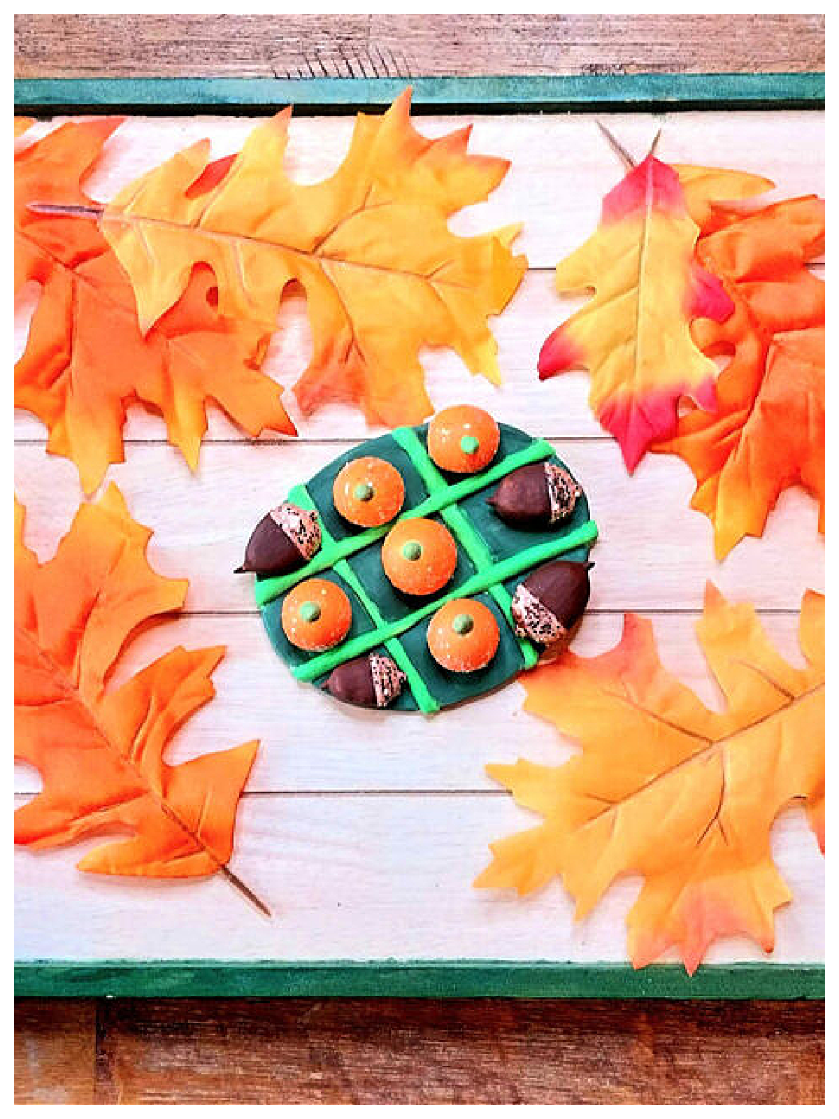 Fun Activities- leaves, wood, green board, and pumpkins and acorns- Kids Activities Blog