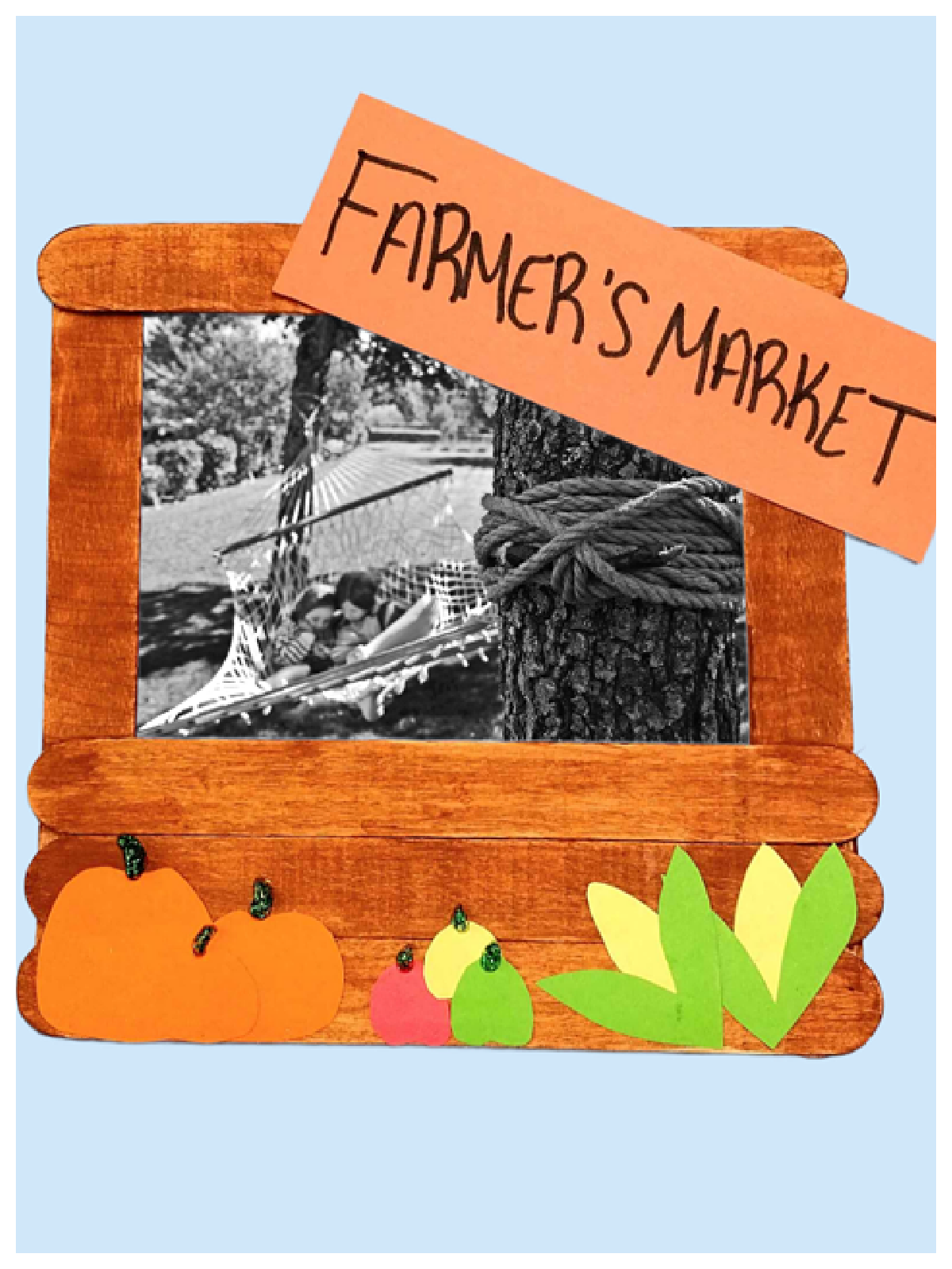 Fun Activities- farmers market popsicle stick picture frame - Kids Activities Blog