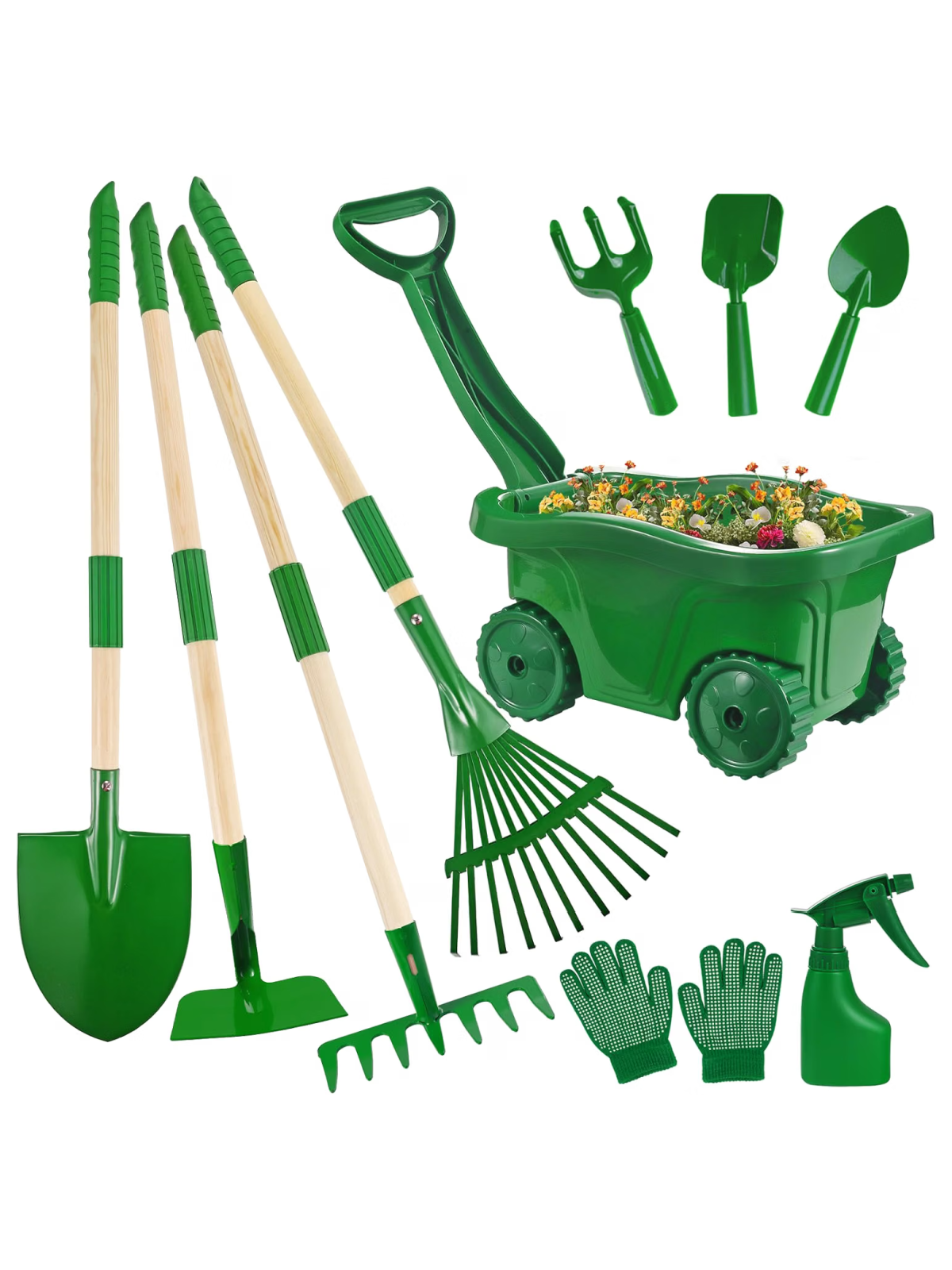 Fun Activities- green plastic yard tools - Kids Activities Blog