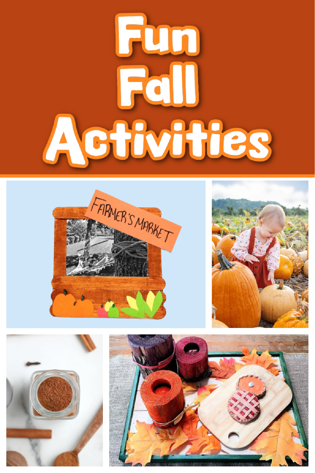 Fun Activities- crafts, activities, supplies with brown background and text - Kids Activities Blog