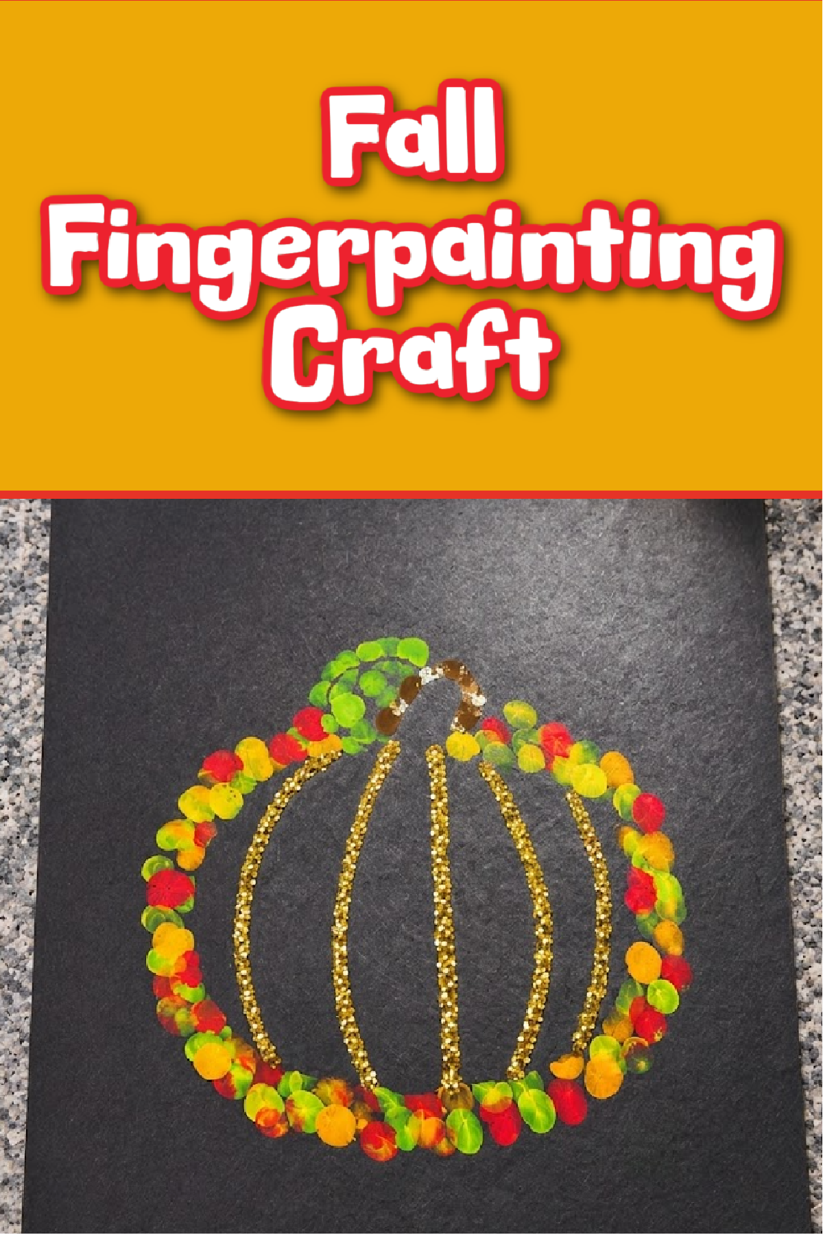 Pumpkin Craft- black construction paper with glitter and paint pumpkin - Kids Activities Blog