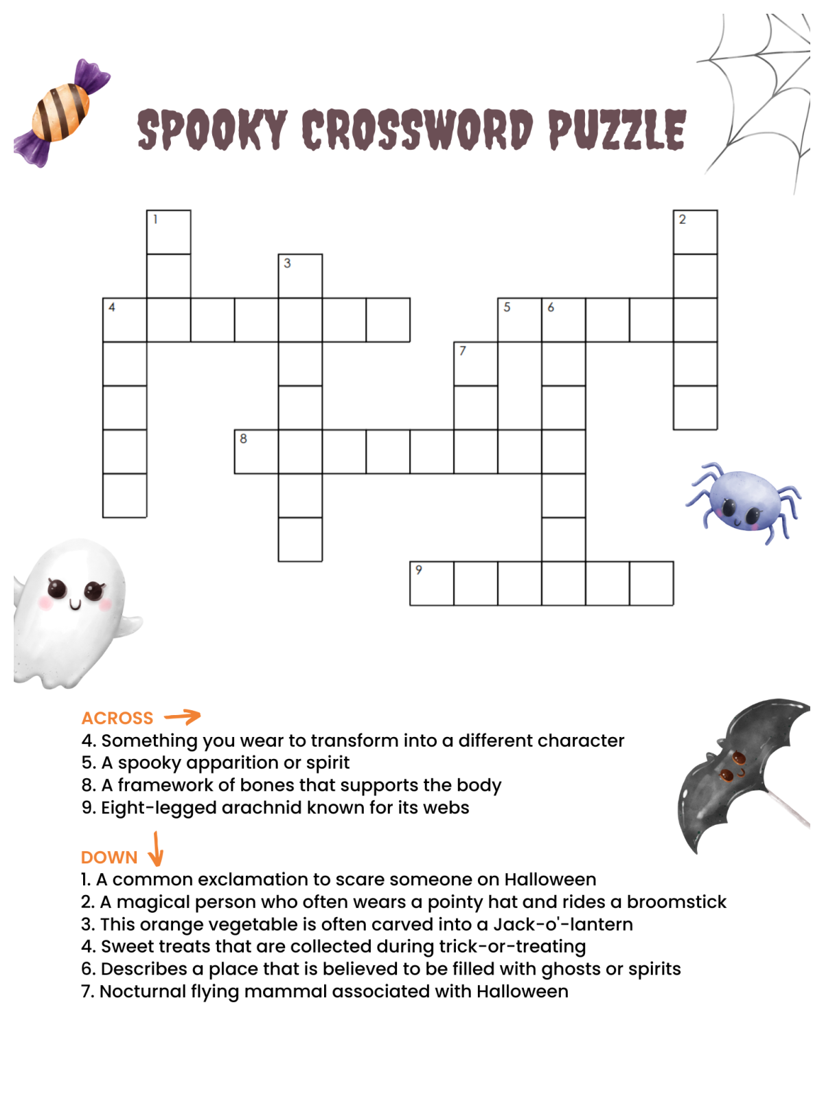 Halloween Activity Sheets- word search with spooky images and blanks and text- Kids Activities Blog