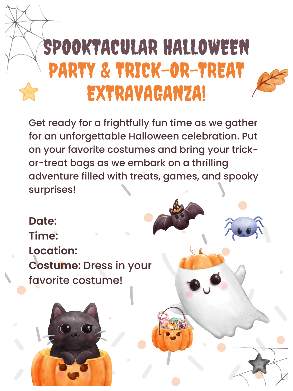 Halloween Activity Sheets- Halloween invitation with text and images - Kids Activities Blog