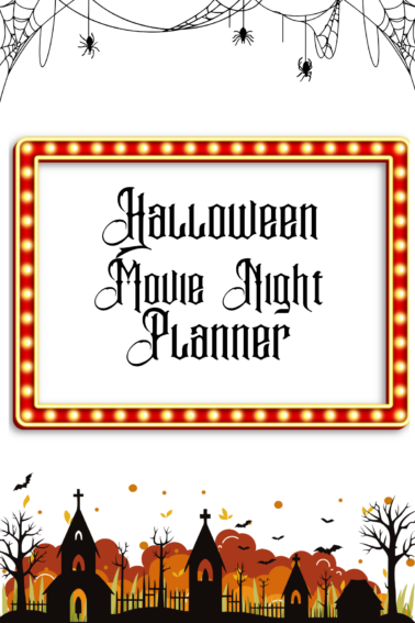 Halloween Movie- haunted house with woods, words, and spider webs -Kids Activities Blog