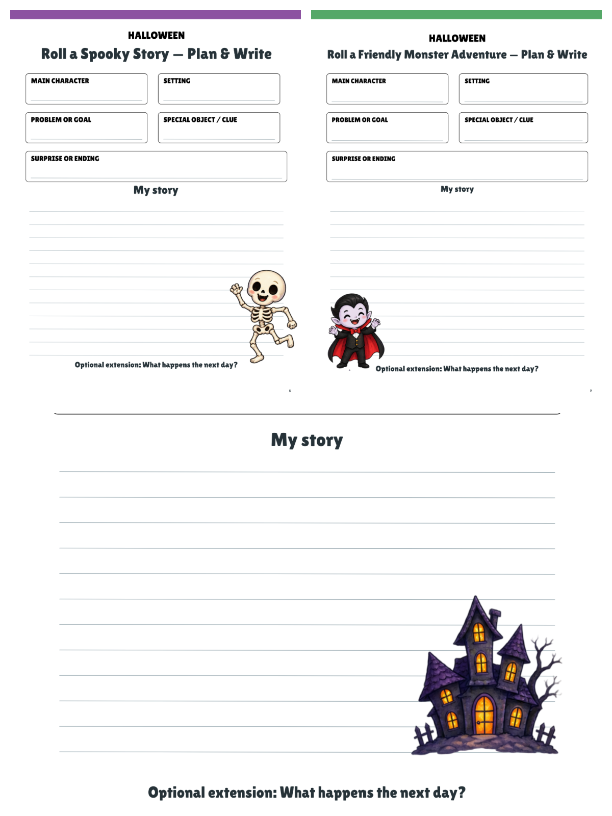 Halloween Roll A Story- Blank pages with halloween images- Kids Activities Blog
